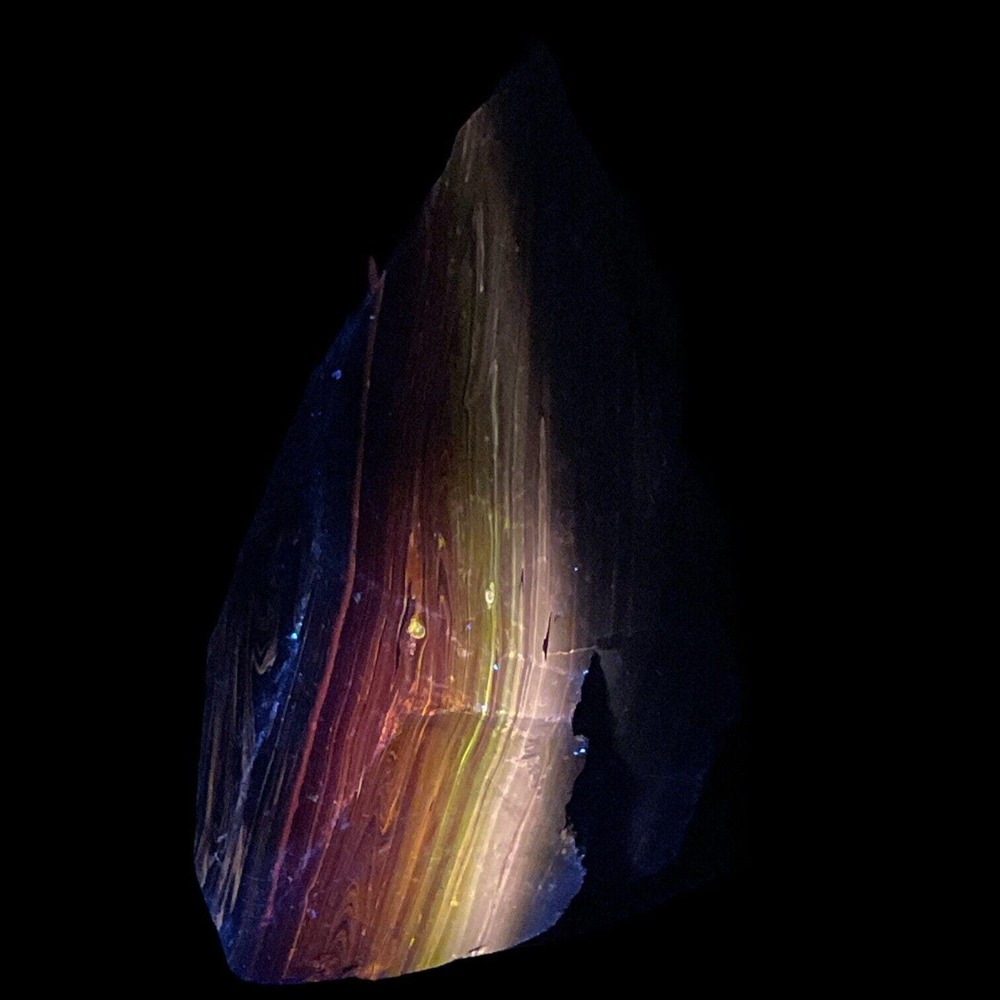 Chocolate Layered‎ Art Glass Cullet Glowing Manganese Slag Glass #4GX209